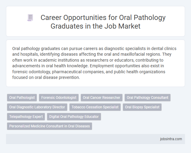 Career Opportunities for Oral Pathology Graduates in the Job Market