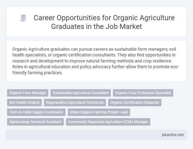Career Opportunities for Organic Agriculture Graduates in the Job Market