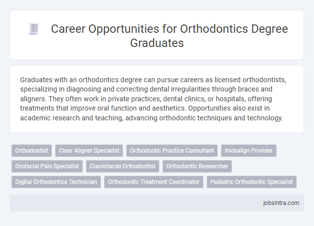 Career Opportunities for Orthodontics Degree Graduates