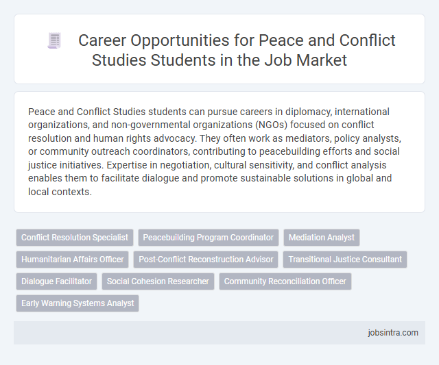 Career Opportunities for Peace and Conflict Studies Students in the Job Market