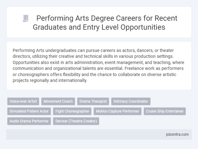 Performing Arts Degree Careers for Recent Graduates and Entry Level Opportunities