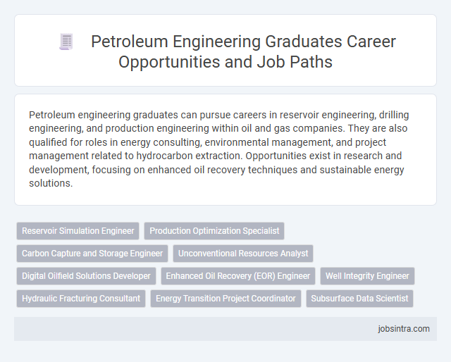 Petroleum Engineering Graduates Career Opportunities and Job Paths