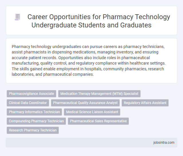 Career Opportunities for Pharmacy Technology Undergraduate Students and Graduates