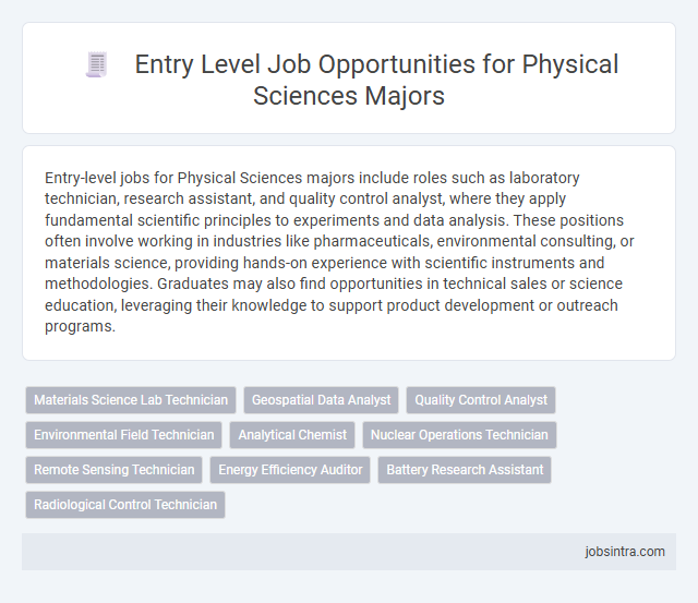 Entry Level Job Opportunities for Physical Sciences Majors