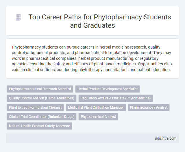 Top Career Paths for Phytopharmacy Students and Graduates