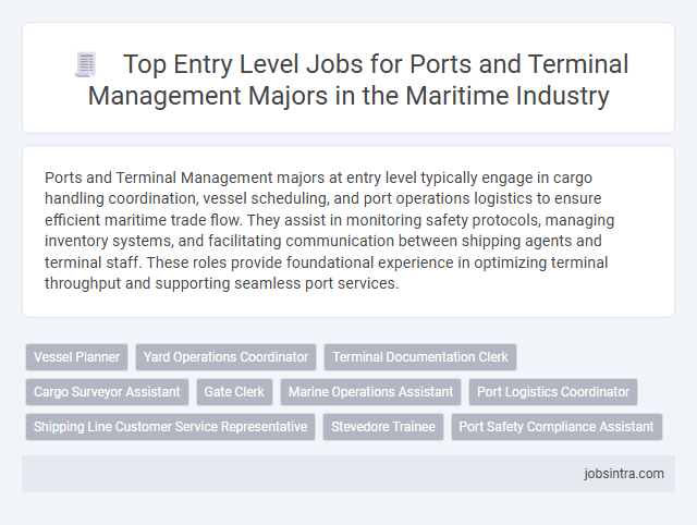 Top Entry Level Jobs for Ports and Terminal Management Majors in the Maritime Industry