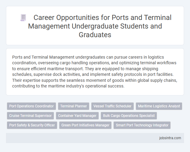 Career Opportunities for Ports and Terminal Management Undergraduate Students and Graduates