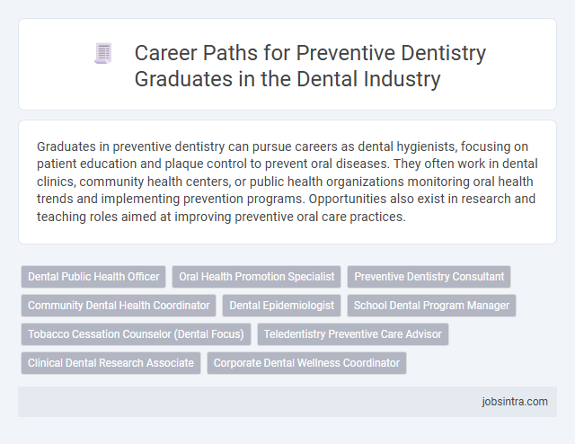 Career Paths for Preventive Dentistry Graduates in the Dental Industry