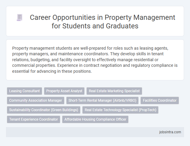 Career Opportunities in Property Management for Students and Graduates