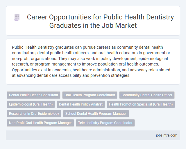Career Opportunities for Public Health Dentistry Graduates in the Job Market