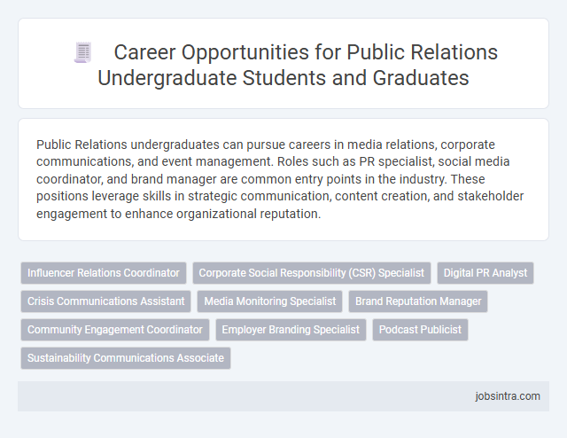 Career Opportunities for Public Relations Undergraduate Students and Graduates