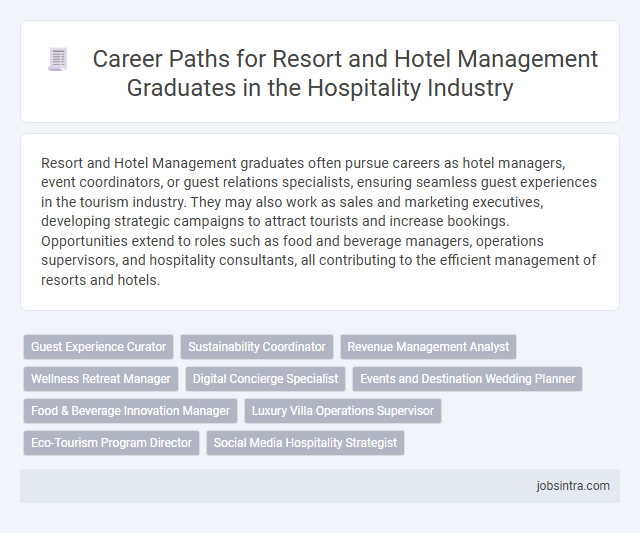 Career Paths for Resort and Hotel Management Graduates in the Hospitality Industry