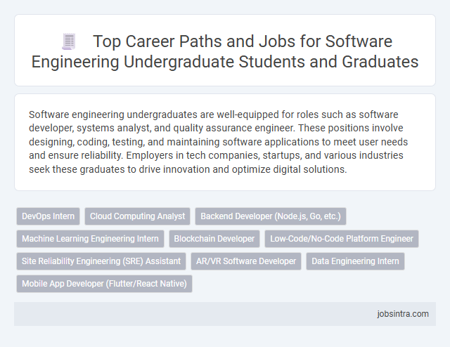 Top Career Paths and Jobs for Software Engineering Undergraduate Students and Graduates