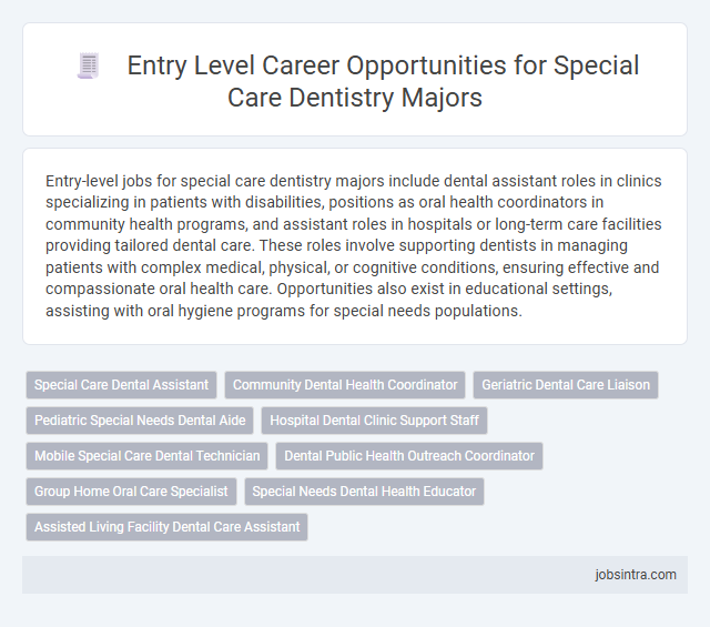 Entry Level Career Opportunities for Special Care Dentistry Majors