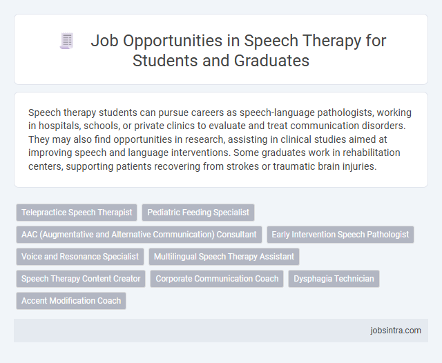 Job Opportunities in Speech Therapy for Students and Graduates
