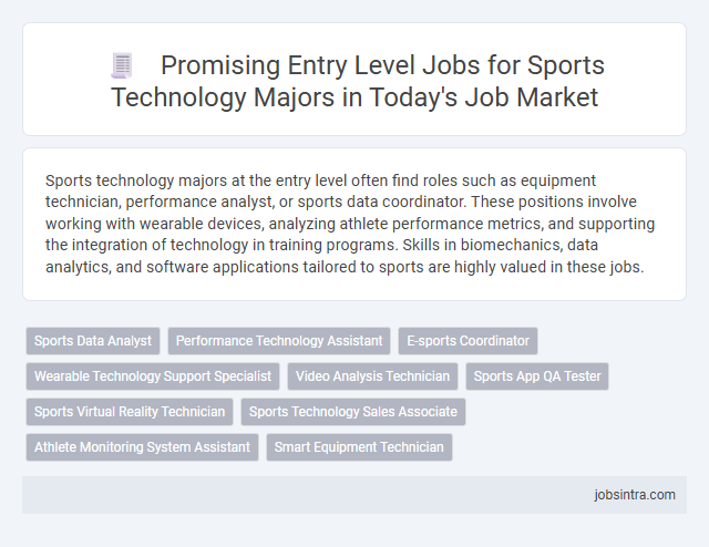 Promising Entry Level Jobs for Sports Technology Majors in Today's Job Market
