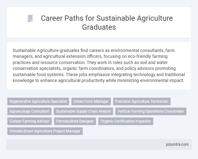 Career Paths for Sustainable Agriculture Graduates