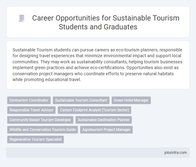 Career Opportunities for Sustainable Tourism Students and Graduates