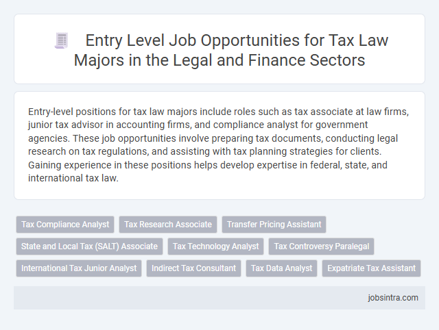 Entry Level Job Opportunities for Tax Law Majors in the Legal and Finance Sectors