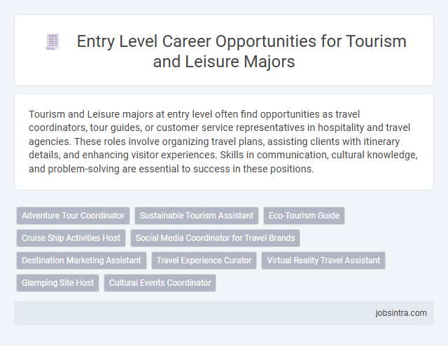 Entry Level Career Opportunities for Tourism and Leisure Majors