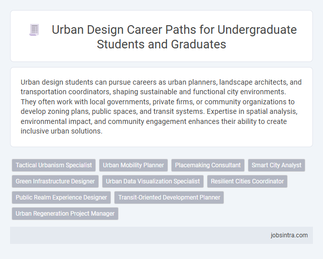 Urban Design Career Paths for Undergraduate Students and Graduates