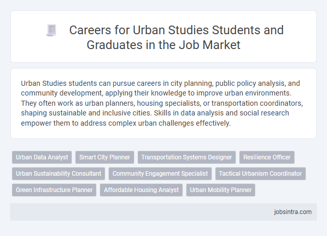 Careers for Urban Studies Students and Graduates in the Job Market