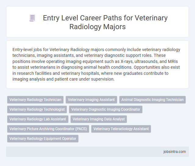 Entry Level Career Paths for Veterinary Radiology Majors