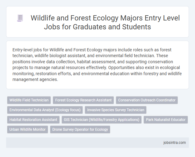 Wildlife and Forest Ecology Majors Entry Level Jobs for Graduates and Students