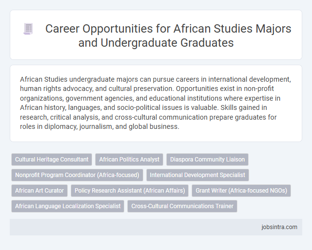 Career Opportunities for African Studies Majors and Undergraduate Graduates