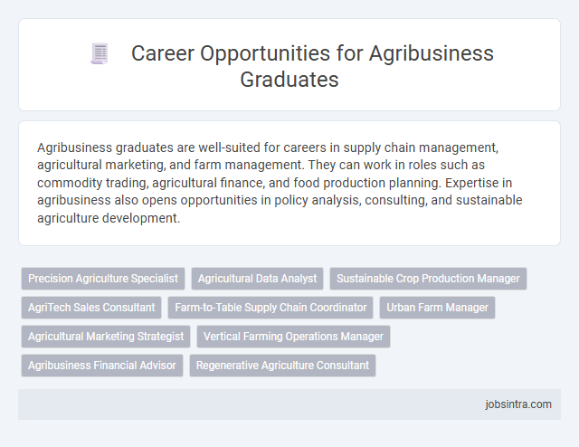 Career Opportunities for Agribusiness Graduates