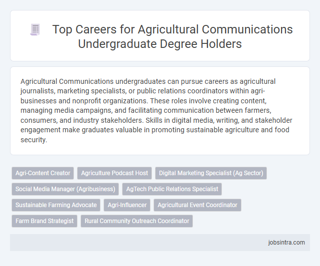 Top Careers for Agricultural Communications Undergraduate Degree Holders