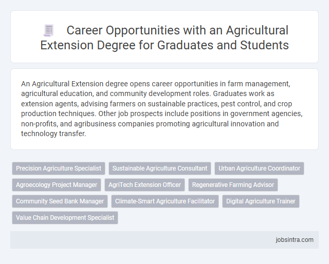 Career Opportunities with an Agricultural Extension Degree for Graduates and Students