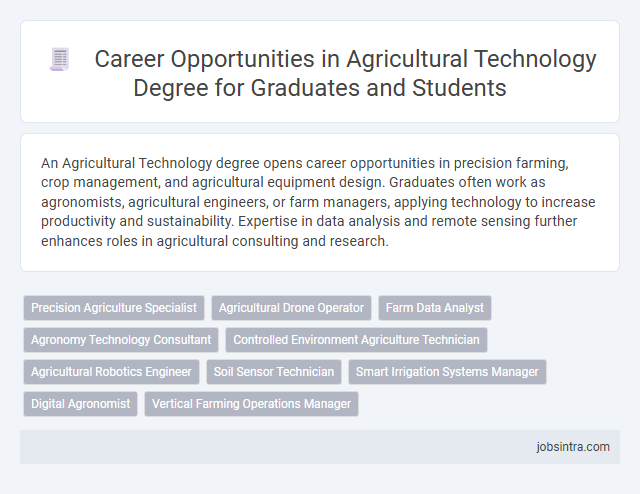 Career Opportunities in Agricultural Technology Degree for Graduates and Students