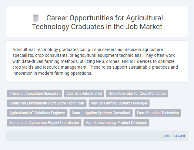 Career Opportunities for Agricultural Technology Graduates in the Job Market
