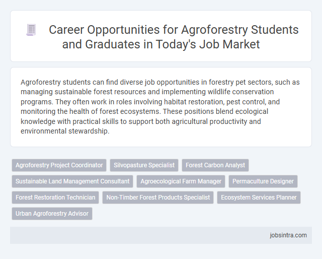 Career Opportunities for Agroforestry Students and Graduates in Today's Job Market