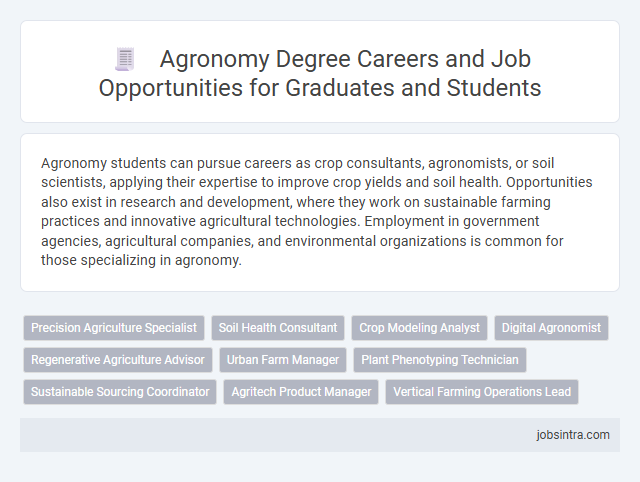 Agronomy Degree Careers and Job Opportunities for Graduates and Students