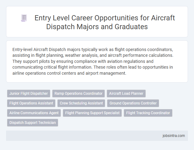Entry Level Career Opportunities for Aircraft Dispatch Majors and Graduates