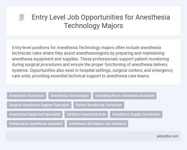Entry Level Job Opportunities for Anesthesia Technology Majors