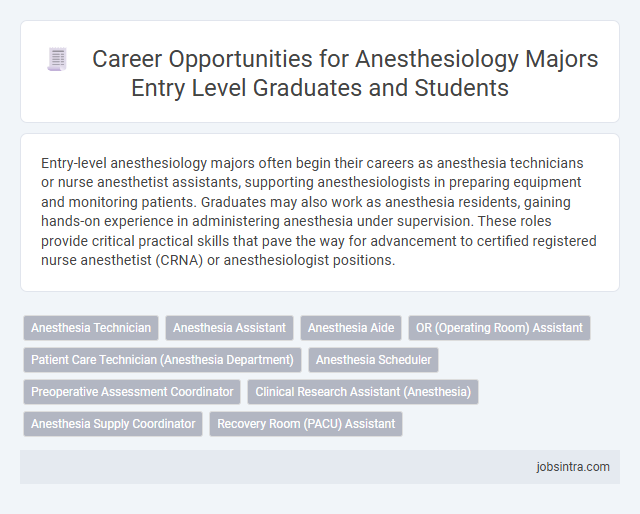 Career Opportunities for Anesthesiology Majors Entry Level Graduates and Students
