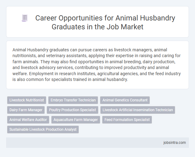 Career Opportunities for Animal Husbandry Graduates in the Job Market