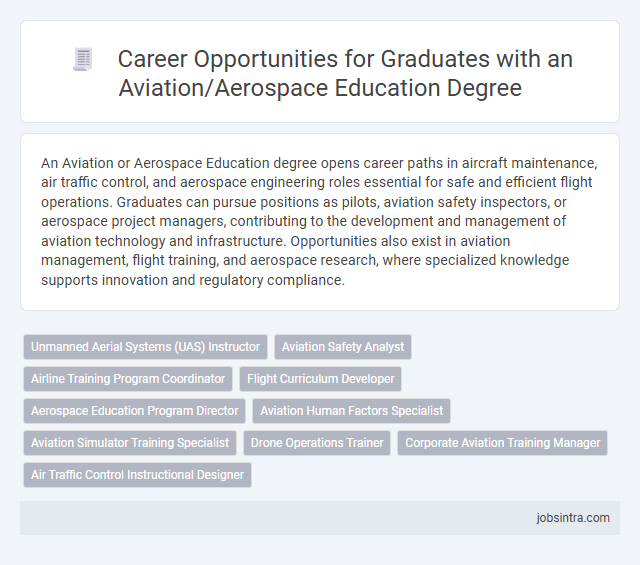 Career Opportunities for Graduates with an Aviation/Aerospace Education Degree