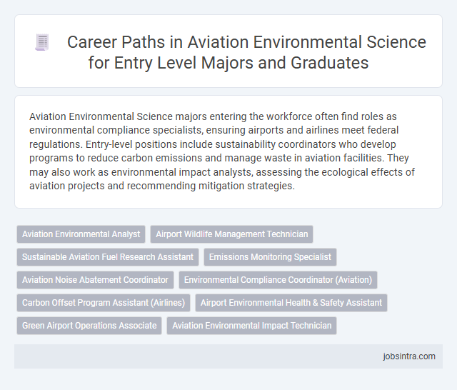 Career Paths in Aviation Environmental Science for Entry Level Majors and Graduates