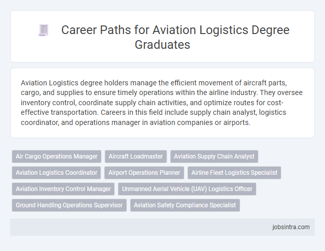 Career Paths for Aviation Logistics Degree Graduates