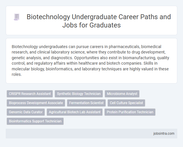 Biotechnology Undergraduate Career Paths and Jobs for Graduates