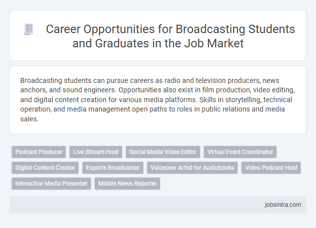 Career Opportunities for Broadcasting Students and Graduates in the Job Market