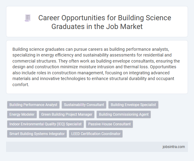 Career Opportunities for Building Science Graduates in the Job Market