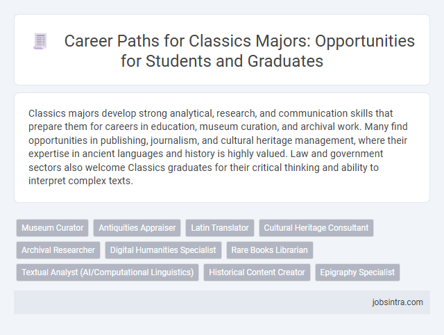 Career Paths for Classics Majors: Opportunities for Students and Graduates