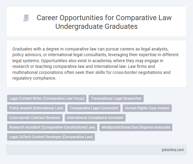 Career Opportunities for Comparative Law Undergraduate Graduates