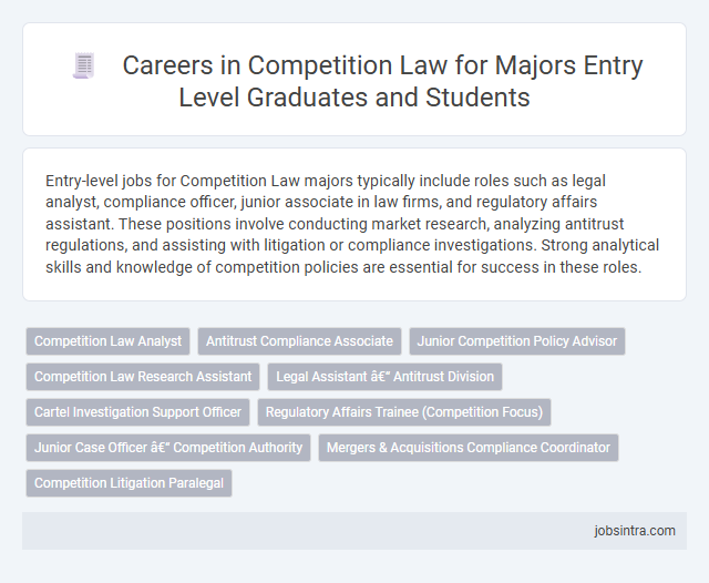 Careers in Competition Law for Majors Entry Level Graduates and Students
