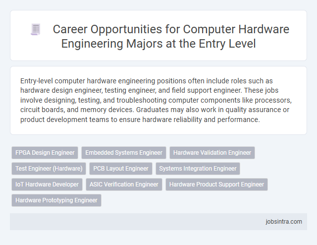 Career Opportunities for Computer Hardware Engineering Majors at the Entry Level